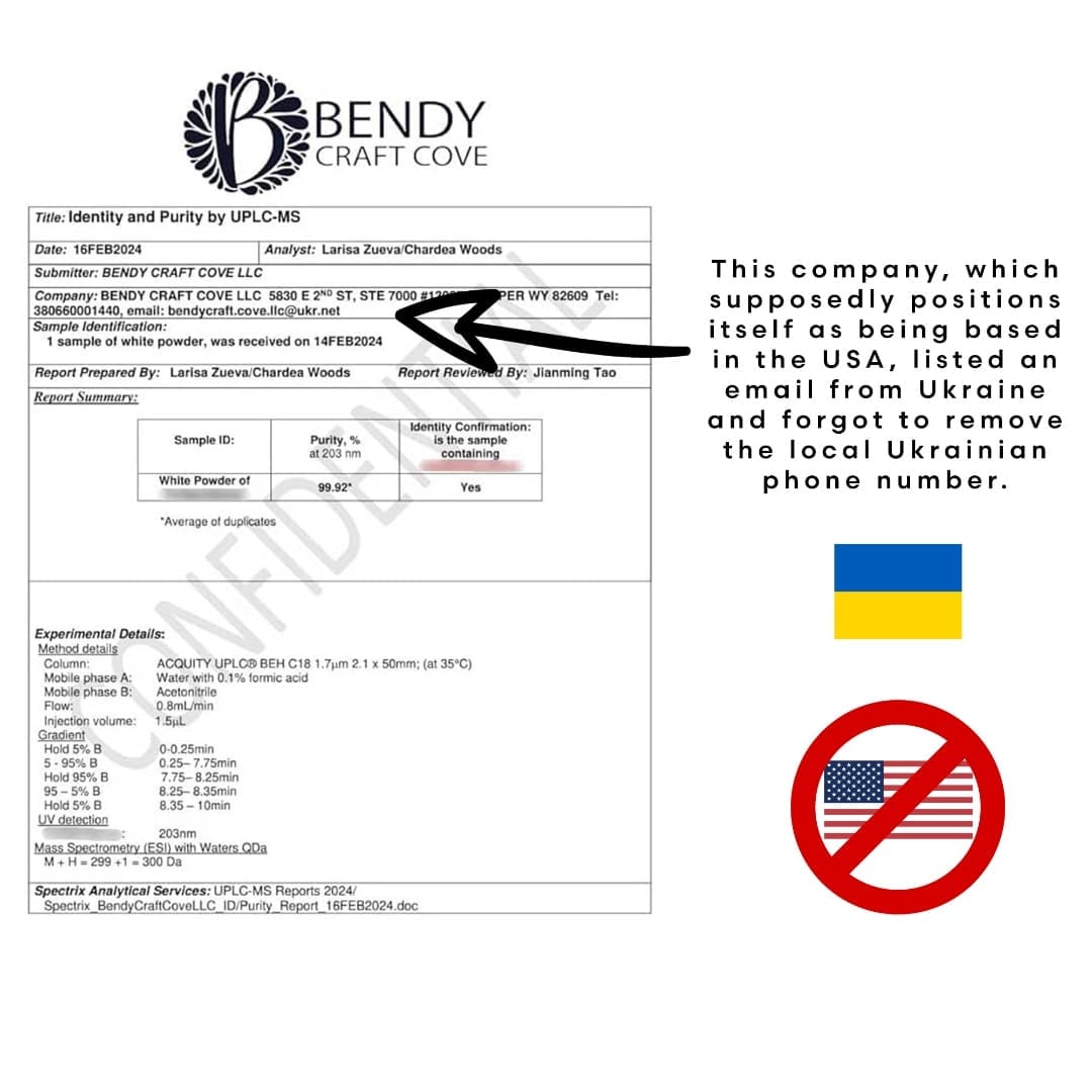 Bendy Craft Cove certificate showing Ukrainian email ukr.net and Ukrainian phone number