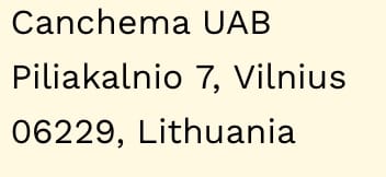 Canchema UAB address — Piliakalnio 7, Vilnius 06229, Lithuania