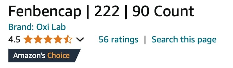 Oxi Lab Fenbencap — 4.5 stars, 56 ratings, Amazon's Choice